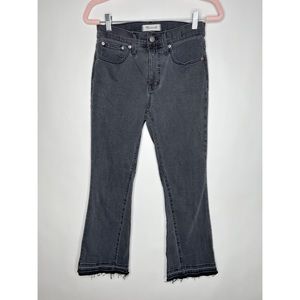 Madewell Cali Demi Boot Jeans Charcoal Gray High Rise Frayed Hem Tobin Size 26